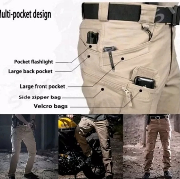 Mens Tactical Waterproof Hiking Military Outdoor Working Pants with Belt combat - Picture 7 of 16